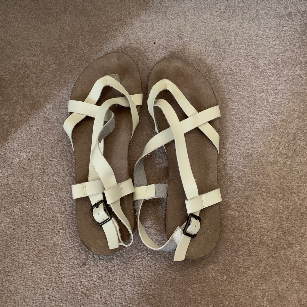 white sandals
